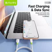 Bavin Silicone USB-C To USB-C Cable 1m White - CB412
