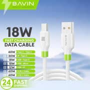 Bavin Silicone USB-C To 3-in-1 Cable 1.2m White - CB412