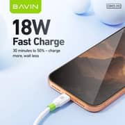 Bavin Silicone USB-C To 3-in-1 Cable 1.2m White - CB412