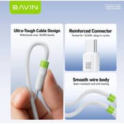 Bavin Silicone USB-C To 3-in-1 Cable 1.2m White - CB412