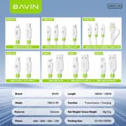 Bavin Silicone USB-C To 3-in-1 Cable 1.2m White - CB412