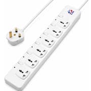 S-Tek 6 Way 3m Surge Protector