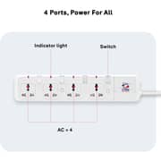 S-Tek 4 Way 3m Surge Protector 3250W