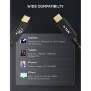 S-Tek Rewindable Thunderbolt 4 Cable 0.5m Black