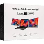 S-Tek Portable Full HD IPS Tri-Screen Monitor 14inch