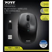 Port Office Pro Rechargeable Bluetooth Mouse Black - 900715