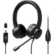 Port Connect Wired Over Ear Headset Black