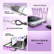 Oraimo BraidLine Fast USB-C to USB-C Cable 1m White - OCD-1525CC-WH