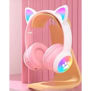 Glassology GTWVO Cat Ear RGB Kids Wireless On Ear Headset Assorted