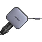 Ugreen EC603 Fast Car Charger with Retractable Cable 0.7m Grey/Black - 55909B