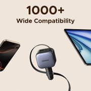 Ugreen EC603 Fast Car Charger with Retractable Cable 0.7m Grey/Black - 55909B