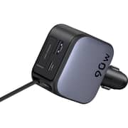 Ugreen EC603 Fast Car Charger with Retractable Cable 0.7m Grey/Black - 55909B