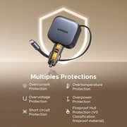 Ugreen EC603 Fast Car Charger with Retractable Cable 0.7m Grey/Black - 55909B