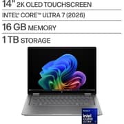 HP OmniBook X Flip 2-in-1 Convertible (2026) Copilot+ PC - 3rd Series / Intel Core Ultra 7-355 / 14inch 2K / 1TB SSD / 16GB RAM / Shared Intel Graphics / Windows 11 Home / English Keyboard / Meteor Silver / International Version - [14-KB0023DX]