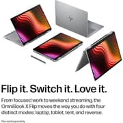 HP OmniBook X Flip 2-in-1 Convertible (2026) Copilot+ PC - 3rd Series / Intel Core Ultra 7-355 / 14inch 2K / 1TB SSD / 16GB RAM / Shared Intel Graphics / Windows 11 Home / English Keyboard / Meteor Silver / International Version - [14-KB0023DX]