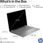 HP OmniBook X Flip 2-in-1 Convertible (2026) Copilot+ PC - 3rd Series / Intel Core Ultra 7-355 / 14inch 2K / 1TB SSD / 16GB RAM / Shared Intel Graphics / Windows 11 Home / English Keyboard / Meteor Silver / International Version - [14-KB0023DX]