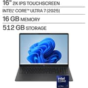 HP OmniBook 3 (2025) Laptop - 2nd Series / Intel Core Ultra 7-255U / 16inch 2K / 512GB SSD / 16GB RAM / Shared Intel Graphics / Windows 11 Home / English Keyboard / Mica Silver / International Version - [16-BU0007DX]