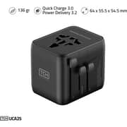 TCH 25W Universal Travel Adapter Black - UCA25