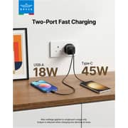 BRAVE 45W GaN USB-C & USB-A Fast Charger Black - BTC-43