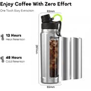 Oraimo 1 Pc RetroGeo 730 Insulated Water Bottle Chrome - OHDW-009