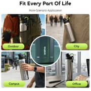 Oraimo 1 Pc RetroGeo 730 Insulated Water Bottle Chrome - OHDW-009