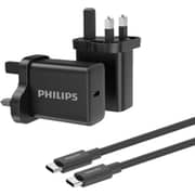 Philips Wall Charger with USB-C Cable Black - DLP5312NB/05
