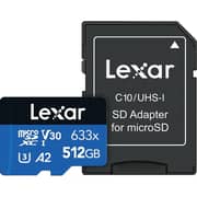 Lexar BLUE Series 633x microSDXC UHS-I Memory Card 512GB with Adapter Blue/Black - LSDMI512BBNL633A