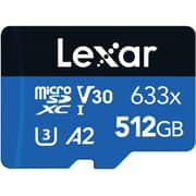 Lexar BLUE Series 633x microSDXC UHS-I Memory Card 512GB with Adapter Blue/Black - LSDMI512BBNL633A