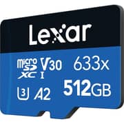 Lexar BLUE Series 633x microSDXC UHS-I Memory Card 512GB with Adapter Blue/Black - LSDMI512BBNL633A