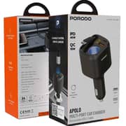 Porodo Apolo Multiport Car Charger 60cm Black - PDCCR34BK