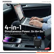 Porodo Apolo Multiport Car Charger 60cm Black - PDCCR34BK