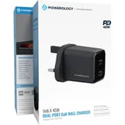 Powerology Volt-X Dual Port Wall Charger Black - PWP4845AWCBK