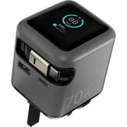 Powerology Halo Dual Port Wall Adapter 80cm Grey - PWCUQC051GY