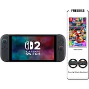 Nintendo Switch 2 Gaming Handheld Console 256GB Black - NS2MKSCWH + Mario Kart 8 Deluxe + Blade Kart Wheel Set