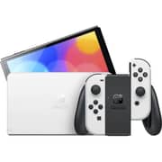 Nintendo Switch Joy Con OLED Handheld Console White - NSOWH3GAST + 3 Assorted Games