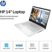 HP (2025) Laptop - Intel N150 / 14inch HD / 128GB SSD / 4GB RAM / Shared Intel Graphics / Windows 11 Home / English Keyboard / Natural Silver / International Version - [14-DQ6101DX]