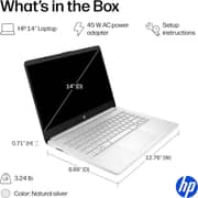 HP (2025) Laptop - Intel N150 / 14inch HD / 128GB SSD / 4GB RAM / Shared Intel Graphics / Windows 11 Home / English Keyboard / Natural Silver / International Version - [14-DQ6101DX]