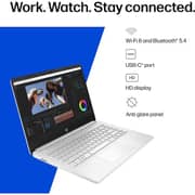 HP (2025) Laptop - Intel N150 / 14inch HD / 128GB SSD / 4GB RAM / Shared Intel Graphics / Windows 11 Home / English Keyboard / Natural Silver / International Version - [14-DQ6101DX]