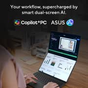 Asus Zenbook Duo (2026) Laptop - 3rd Series / Intel Core Ultra 7-355 / 14inch 3K / 512GB SSD / 16GB RAM / Shared Intel Graphics / Windows 11 Home / English & Arabic Keyboard / Moher Gray / Middle East Version - [UX8407AA-U7165W]