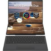 Asus Zenbook Duo (2026) Laptop - 3rd Series / Intel Core Ultra 9-386H / 14inch 3K / 1TB SSD / 32GB RAM / Shared Intel Graphics / Windows 11 Home / English & Arabic Keyboard / Moher Gray / Middle East Version - [UX8407AA-U9321W]