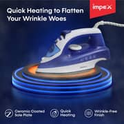Impex Dark Blue Steam Iron - IBS402