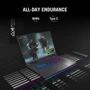 Asus ROG Strix G16 Gaming (2026) Laptop - AMD Ryzen 9-8940HX / 16inch WUXGA / 1TB RAM / 32GB RAM / 12GB NVIDIA GeForce RTX 5070 Ti Graohics / Windows 11 Home / English & Arabic Keyboard / Eclipse Grey / Middle East Version - [G614PR-RV003W]
