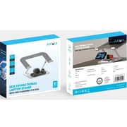 Pawa Multi Function Laptop Stand with 3-in-1 Charging Station Grey - PW-TA3115W2-GY
