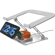 Pawa Multi Function Laptop Stand with 3-in-1 Charging Station Grey - PW-TA3115W2-GY