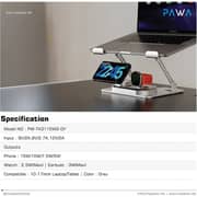 Pawa Multi Function Laptop Stand with 3-in-1 Charging Station Grey - PW-TA3115W2-GY