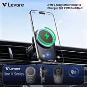 Levore One X Series Magnetic Wireless Charging Car Holder Black - LCH81