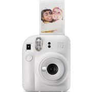 Fujifilm Instax Mini 12 Instant Film Camera Clay White - Mini12CW+1 + 1 Pack Film