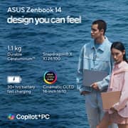 Asus Zenbook 14 (2026) Laptop - Snapdragon X X1-26-100 / 14inch WUXGA / 512GB SSD / 8GB RAM / Shared Qualcomm Adreno GPU / Windows 11 Home / English & Arabic Keyboard / Zabriskie Beige / Middle East Version - [UX3480QA-U1158W] - Pre-order