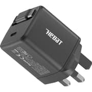 Hebat USB-C Charger With Built-in Charging Cable Black - HT-411