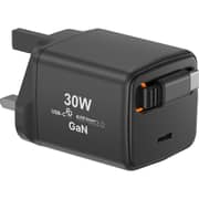Hebat USB-C Charger With Built-in Charging Cable Black - HT-411